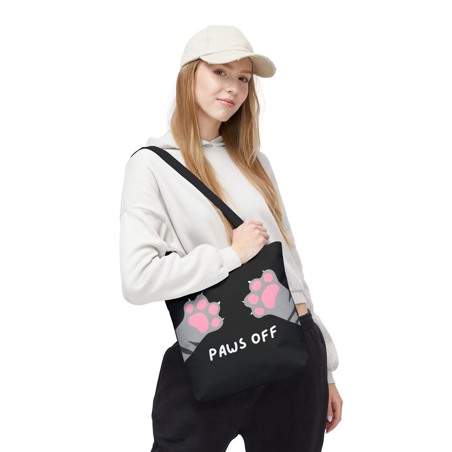Paws Off Tabby Cat Paw Tote Bag