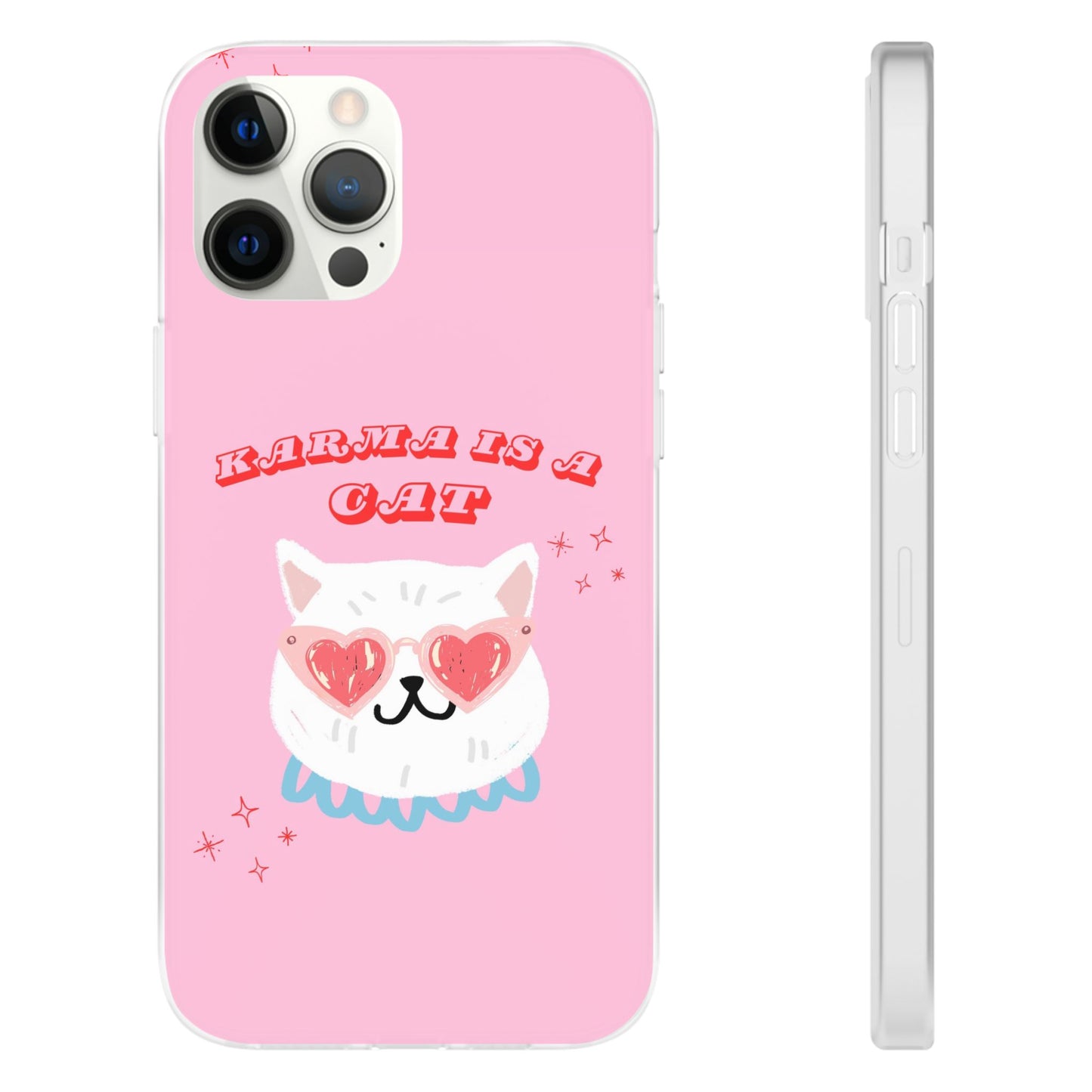 Karma is a Cat Phone Case | Pop Culture Cat Lover Gift | Heart Sunglasses Kitty