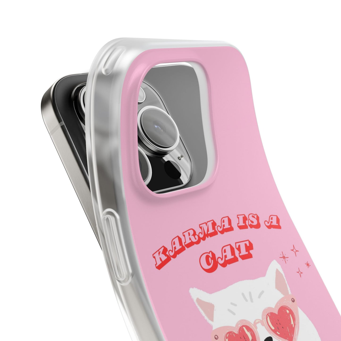 Karma is a Cat Phone Case | Pop Culture Cat Lover Gift | Heart Sunglasses Kitty