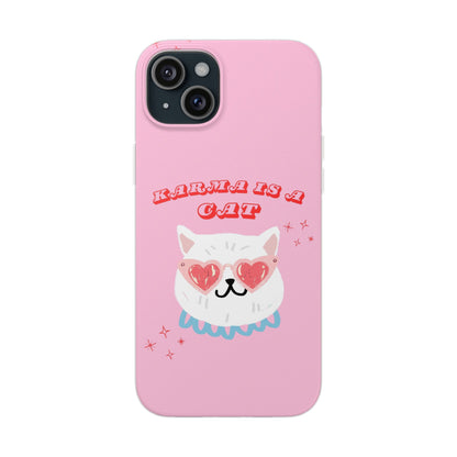 Karma is a Cat Phone Case | Pop Culture Cat Lover Gift | Heart Sunglasses Kitty