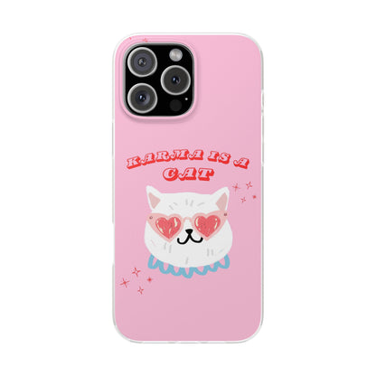 Karma is a Cat Phone Case | Pop Culture Cat Lover Gift | Heart Sunglasses Kitty