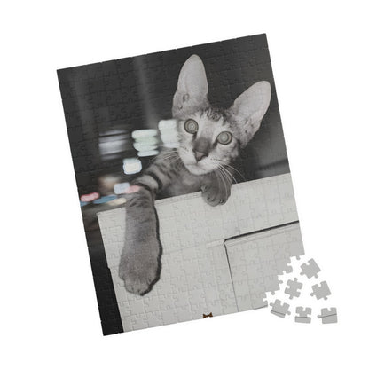 Black & White Tabby Cat Jigsaw Puzzle 110–1014 pcs