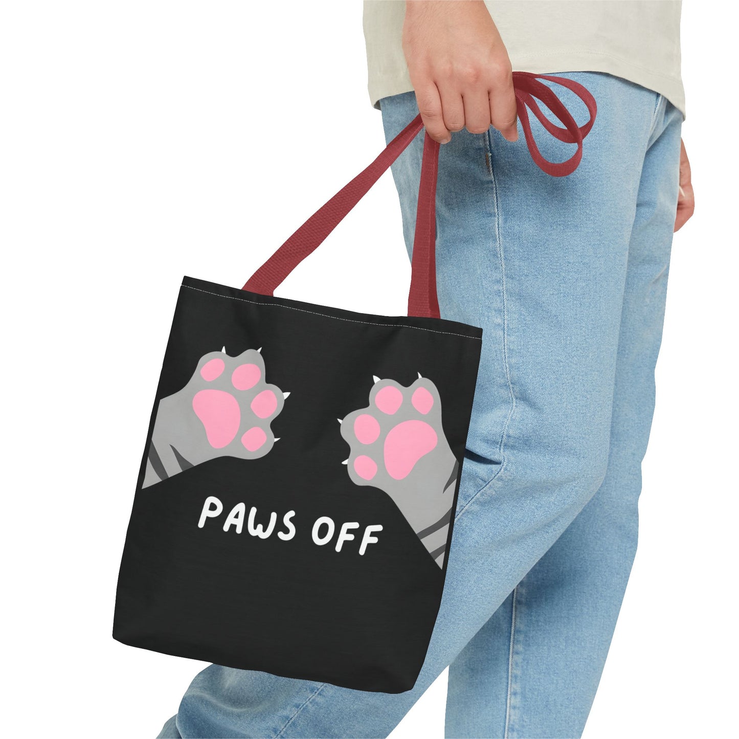 Paws Off Tabby Cat Paw Tote Bag