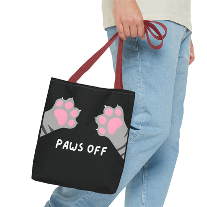 Paws Off Tabby Cat Paw Tote Bag