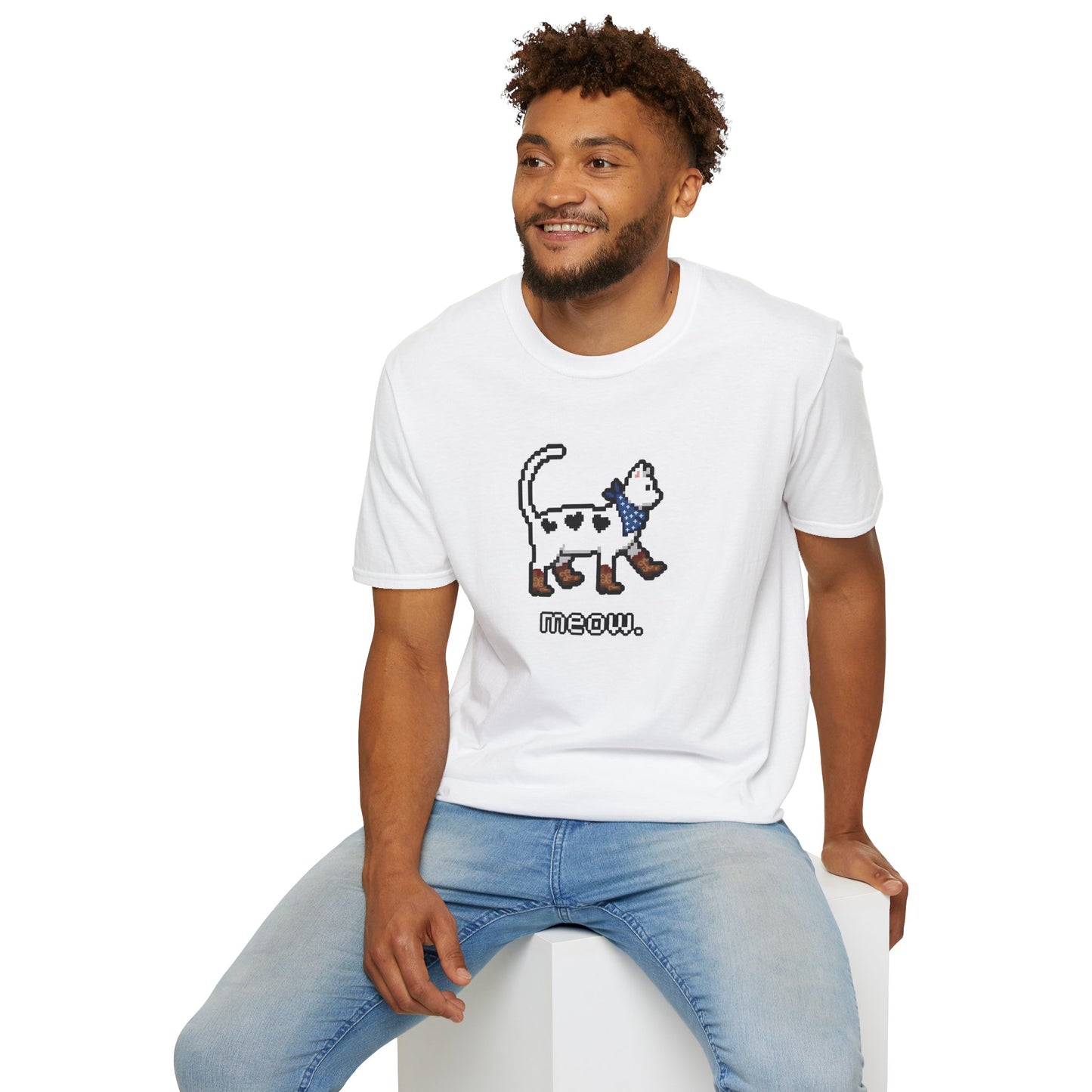 Retro Pixel Cat Cowboy Cat T-shirt