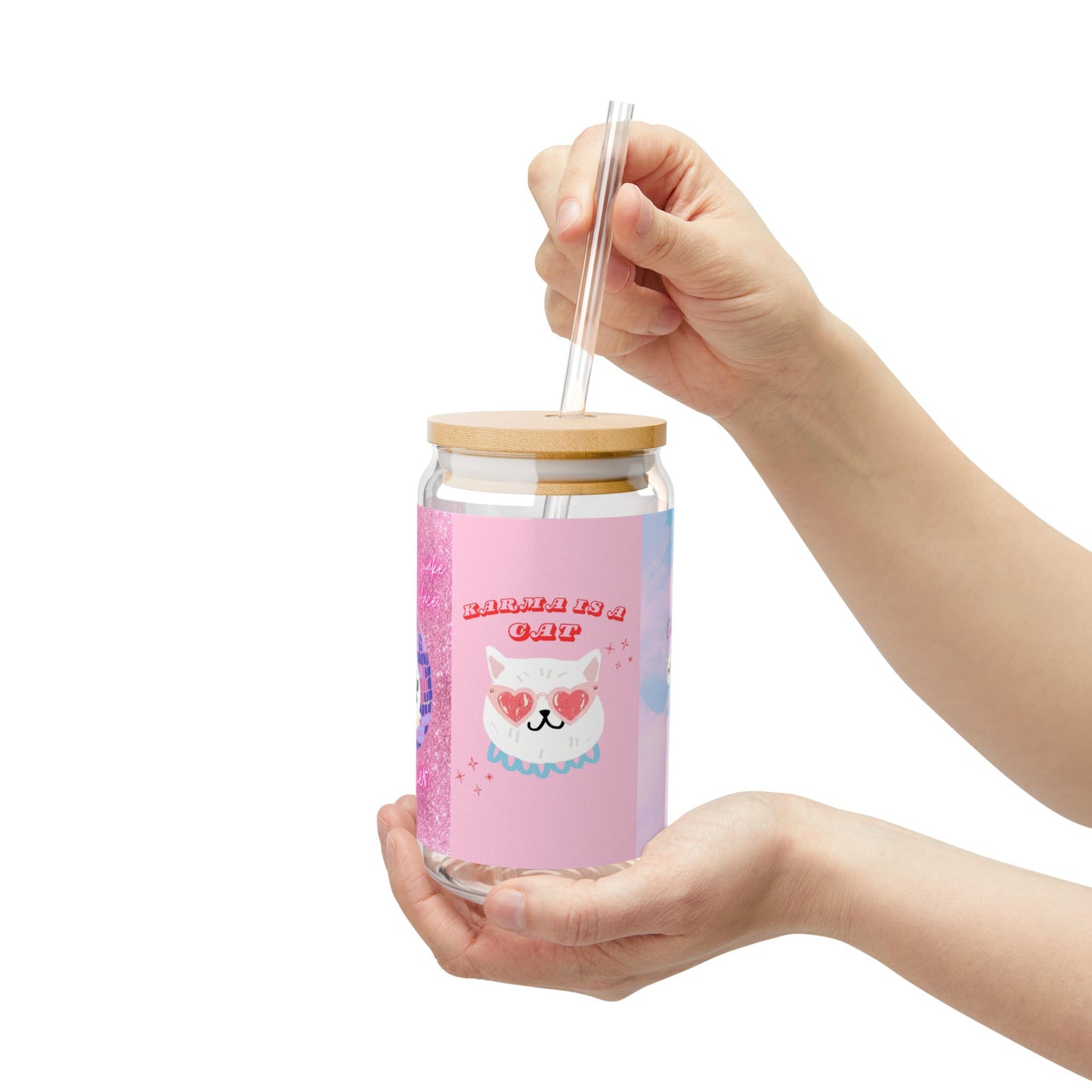 Album-Inspired Cat Sipper Glass | Pop Culture Fan Drinkware | Artistic Kitty Tumbler