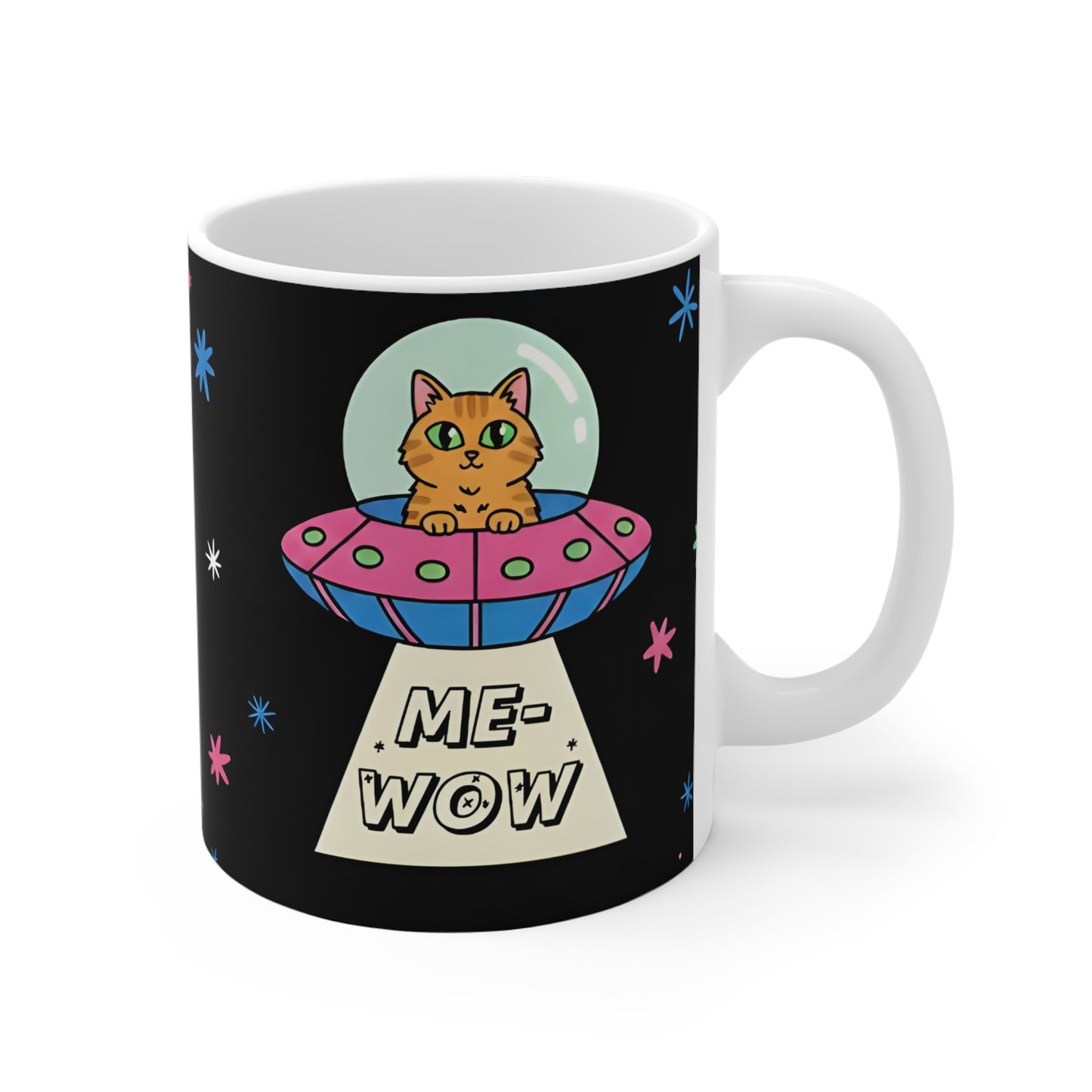 UFO Cat Coffee Mug | ME-WOW Mug | Funny Cat Lover Gift