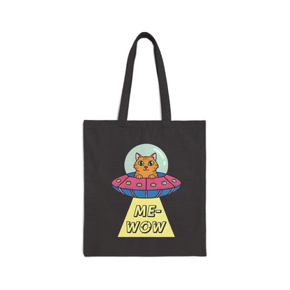UFO Cat Tote Bag | ME-WOW Canvas Bag | Unique Sci-Fi Gift