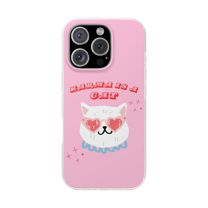 Karma is a Cat Phone Case | Pop Culture Cat Lover Gift | Heart Sunglasses Kitty