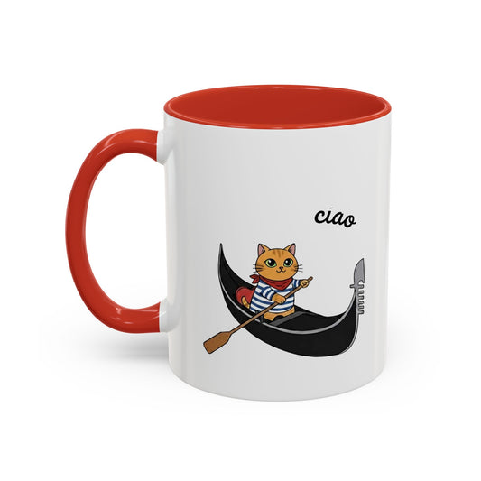 Gondolier Cat Coffee Mug | Cute Italian Cat Gift