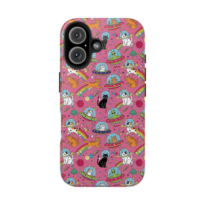 Whimsical Galaxy Cat Tough Phone Case | Cute Cosmic Kitty Cover