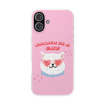 Karma is a Cat Phone Case in Pink