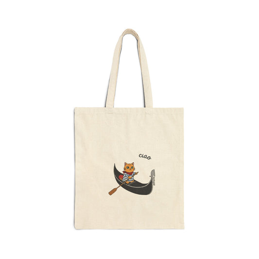 Ciao Cat Gondolier Cotton Tote Bag