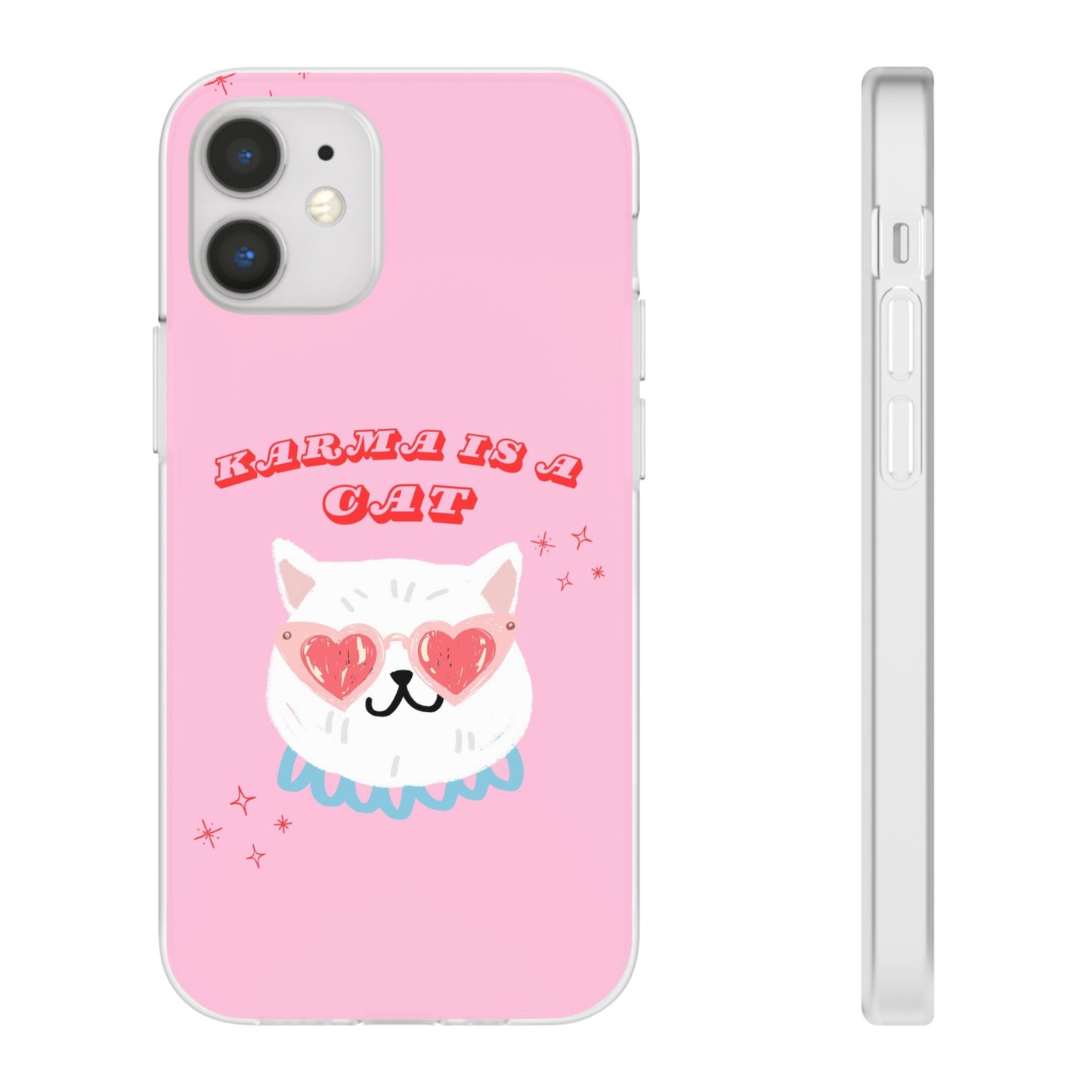 Karma is a Cat Phone Case | Pop Culture Cat Lover Gift | Heart Sunglasses Kitty