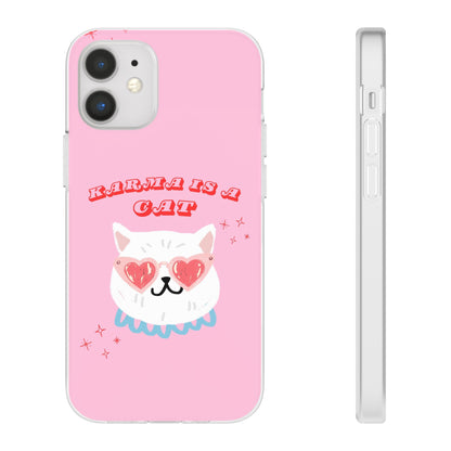 Karma is a Cat Phone Case | Pop Culture Cat Lover Gift | Heart Sunglasses Kitty