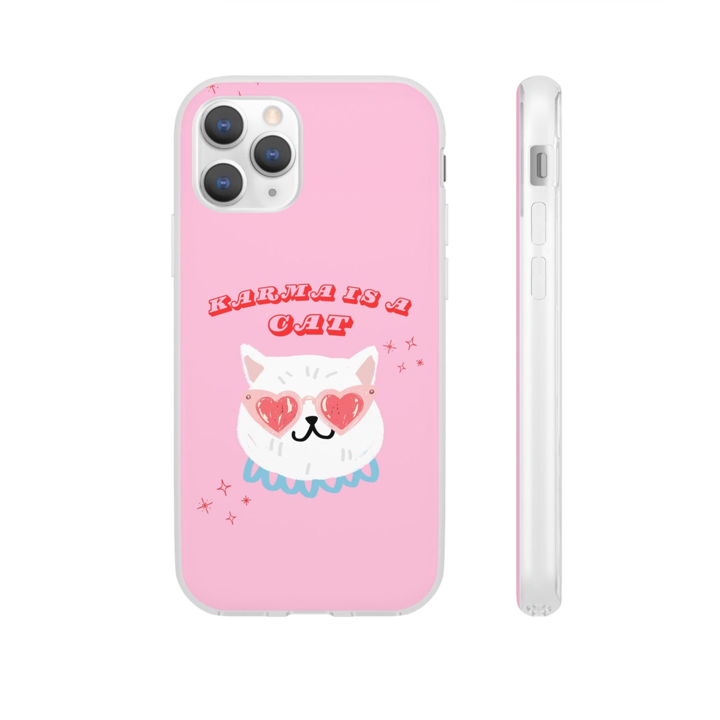 Karma is a Cat Phone Case | Pop Culture Cat Lover Gift | Heart Sunglasses Kitty