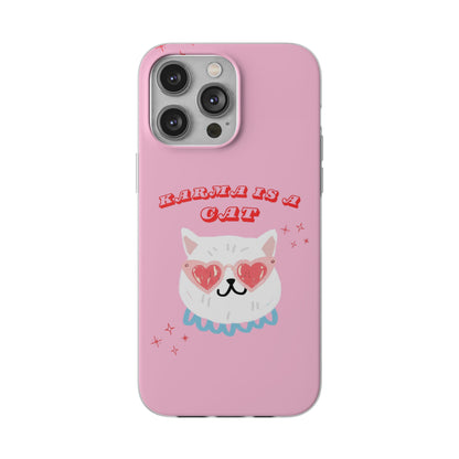 Karma is a Cat Phone Case in Pink