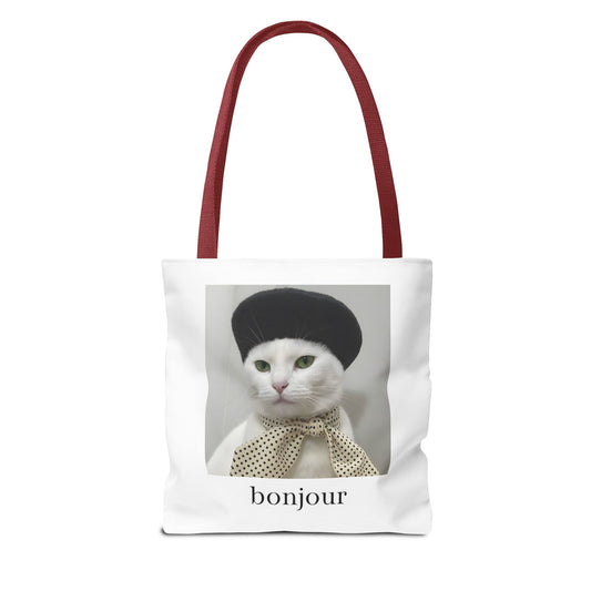 Bonjour Parisian Cat Tote Bag