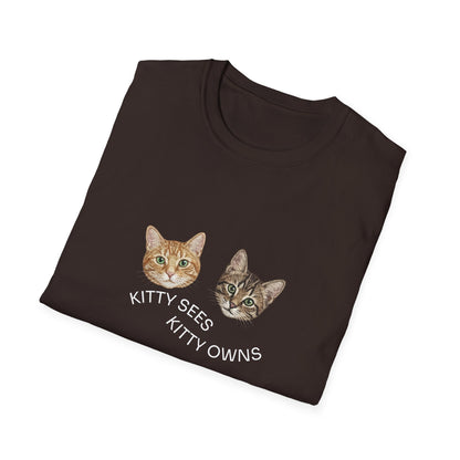 Kitty Sees Kitty Owns Cat Graphic T-shirt