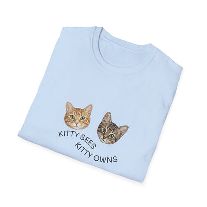 Kitty Sees Kitty Owns Cat Graphic T-shirt