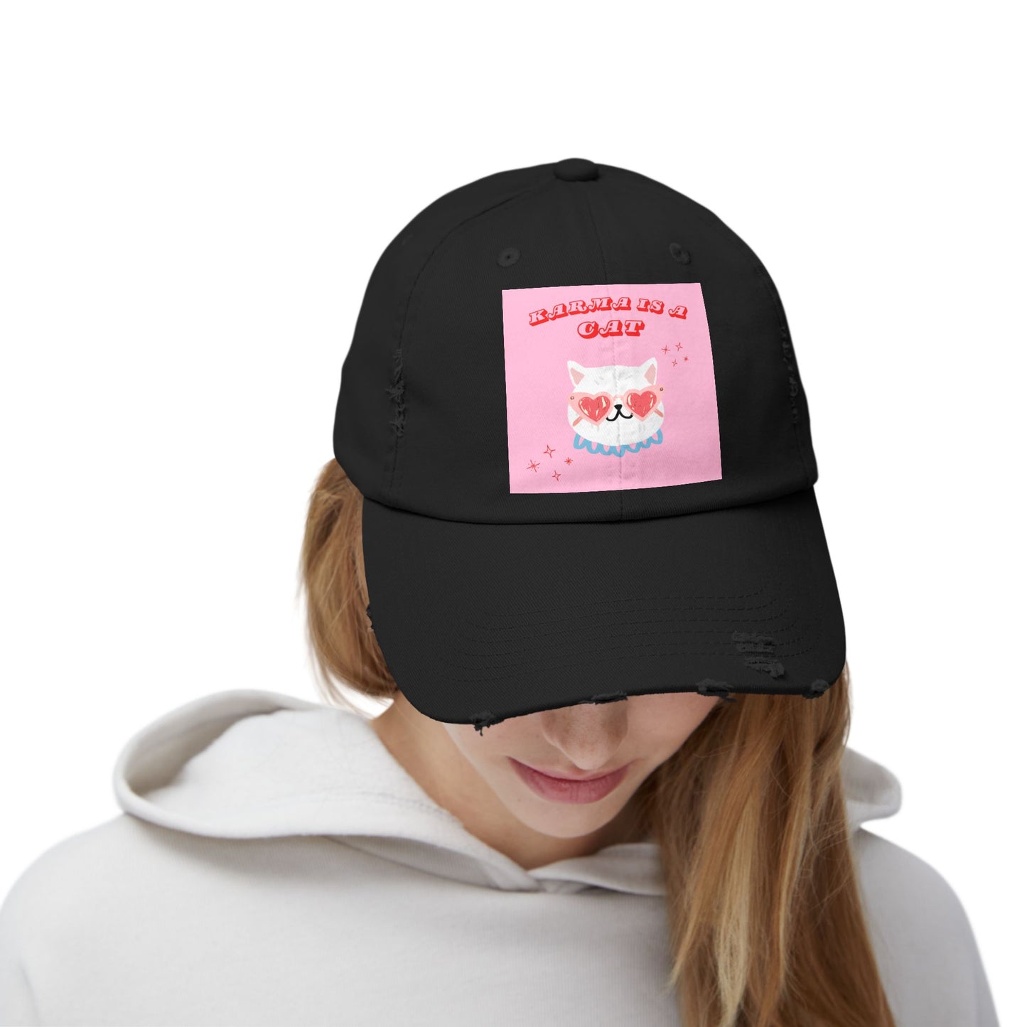Swiftie Karma Cat Distressed Cap