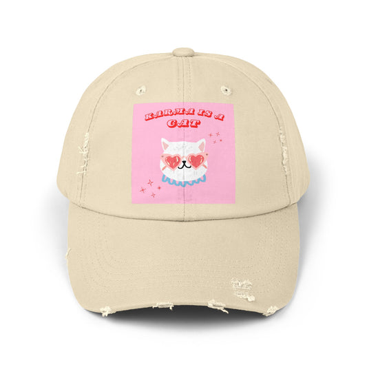 Swiftie Karma Cat Distressed Cap