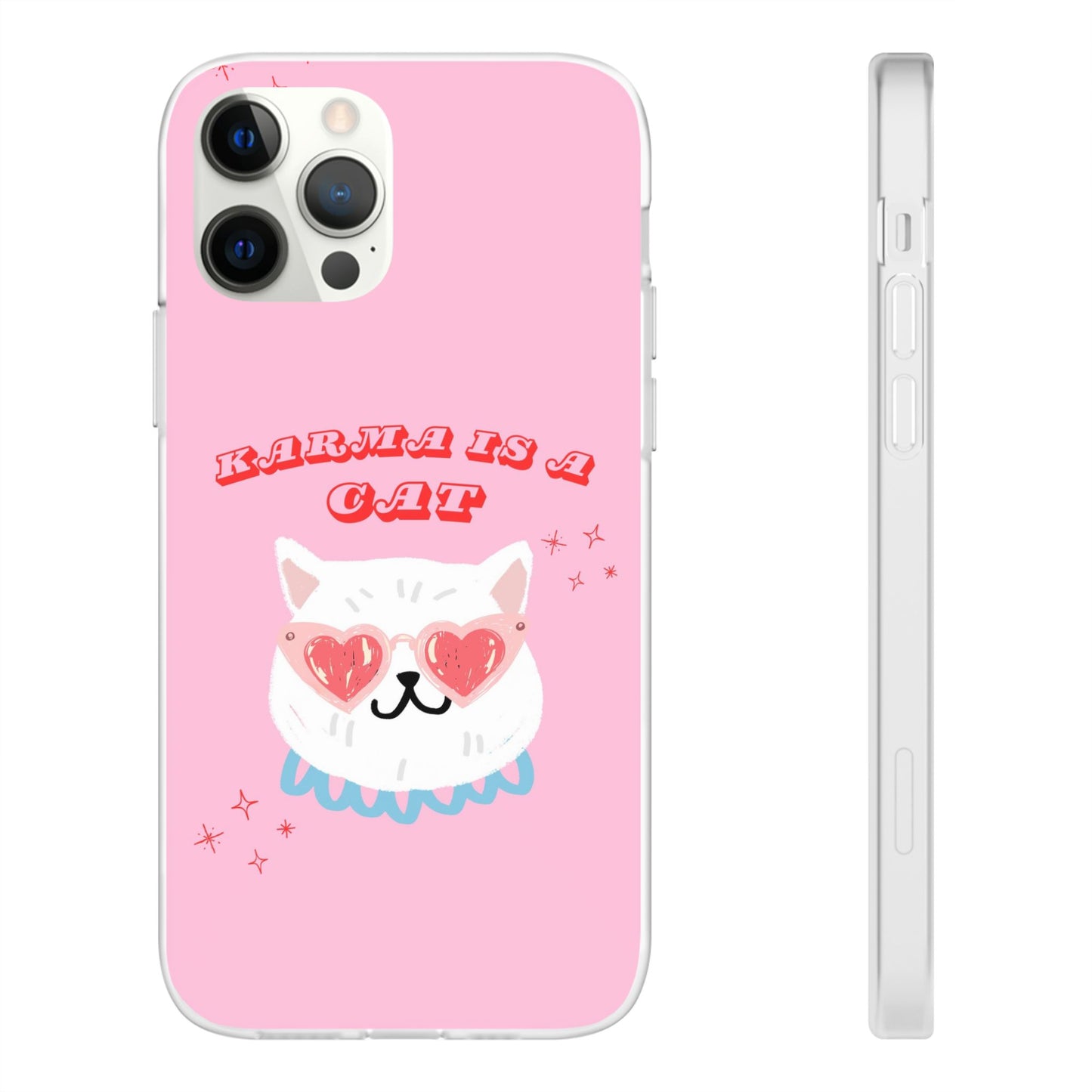 Karma is a Cat Phone Case | Pop Culture Cat Lover Gift | Heart Sunglasses Kitty