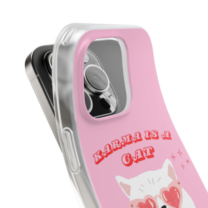 Karma is a Cat Phone Case in Pink