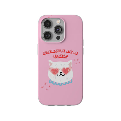 Karma is a Cat Phone Case | Pop Culture Cat Lover Gift | Heart Sunglasses Kitty
