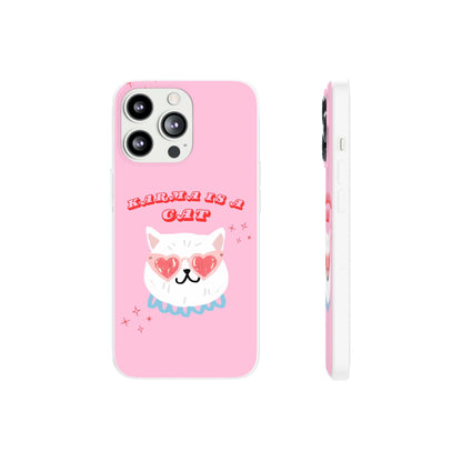 Karma is a Cat Phone Case | Pop Culture Cat Lover Gift | Heart Sunglasses Kitty