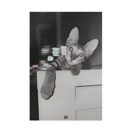 Black & White Tabby Cat Jigsaw Puzzle 110–1014 pcs